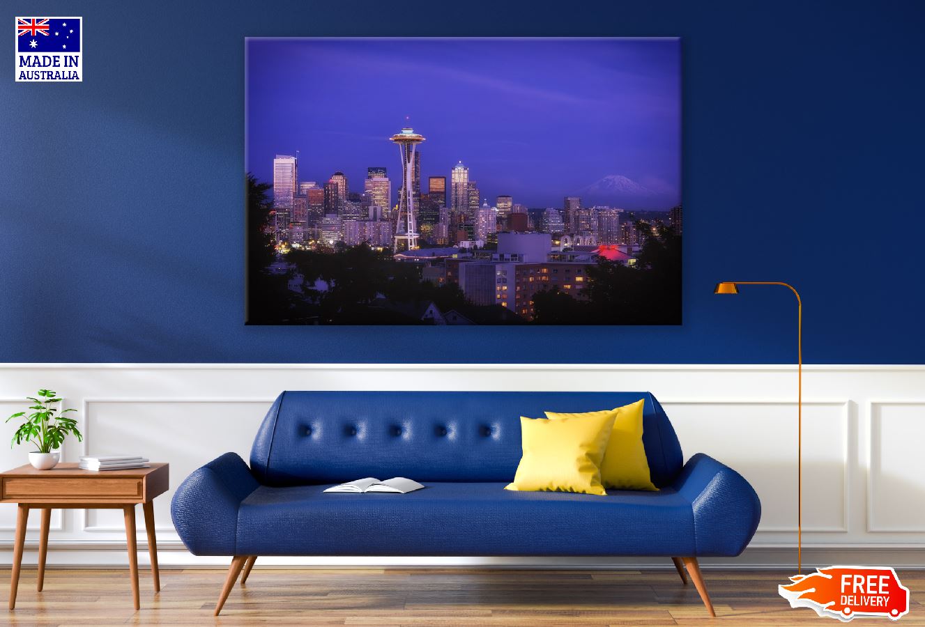 Seattle, Washington Night View Photograph Print 100% Australian Made