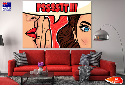 Girls Whispering & Psssstt Quote Print 100% Australian Made