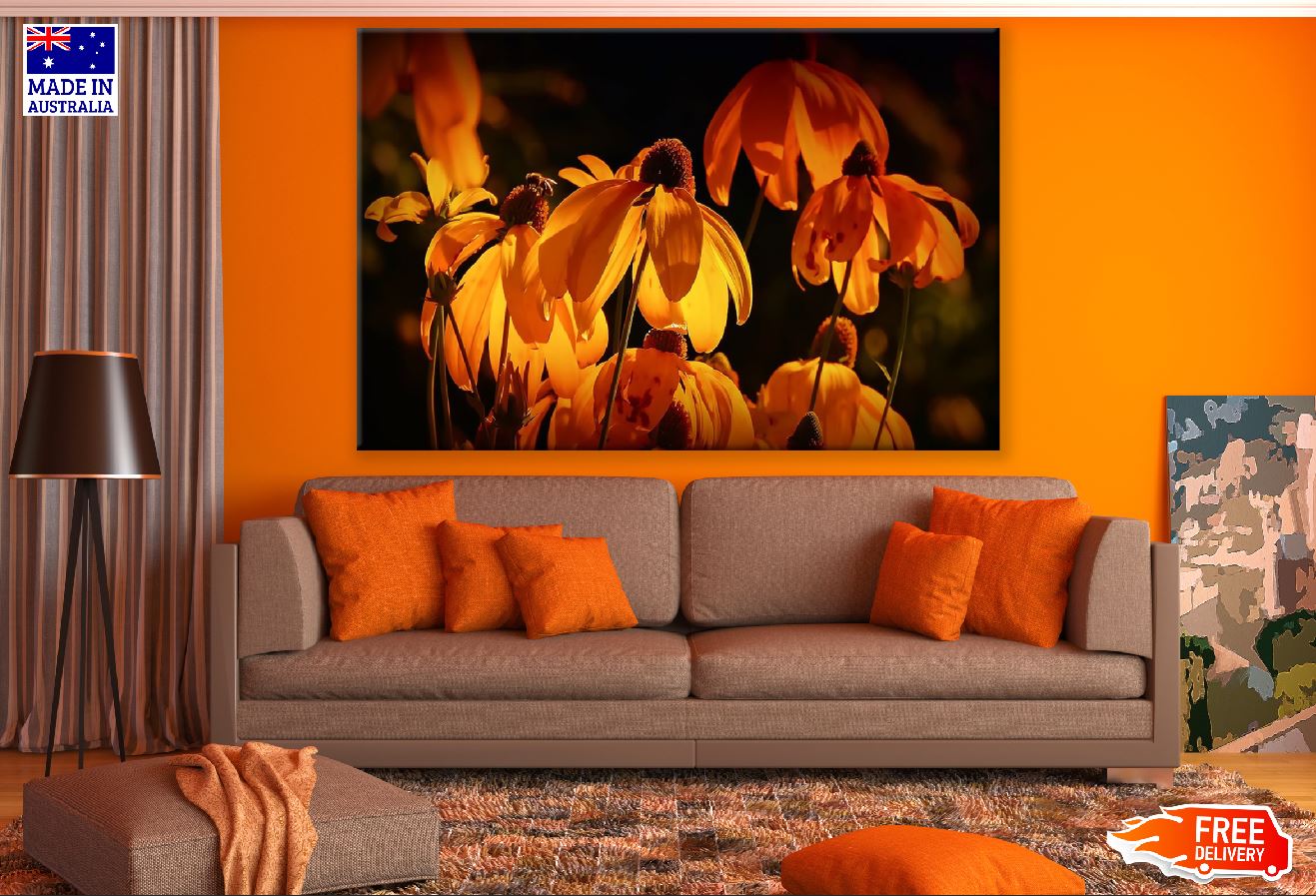 Orange Coneflowers Closeup Photograph Print 100% Australian Made