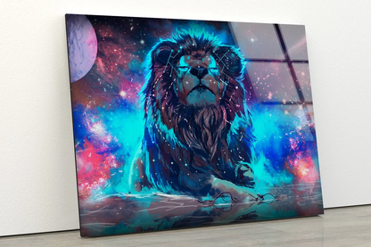 Lion Abstract Design Acrylic Glass Print Tempered Glass Wall Art 100% Made in Australia Ready to Hang