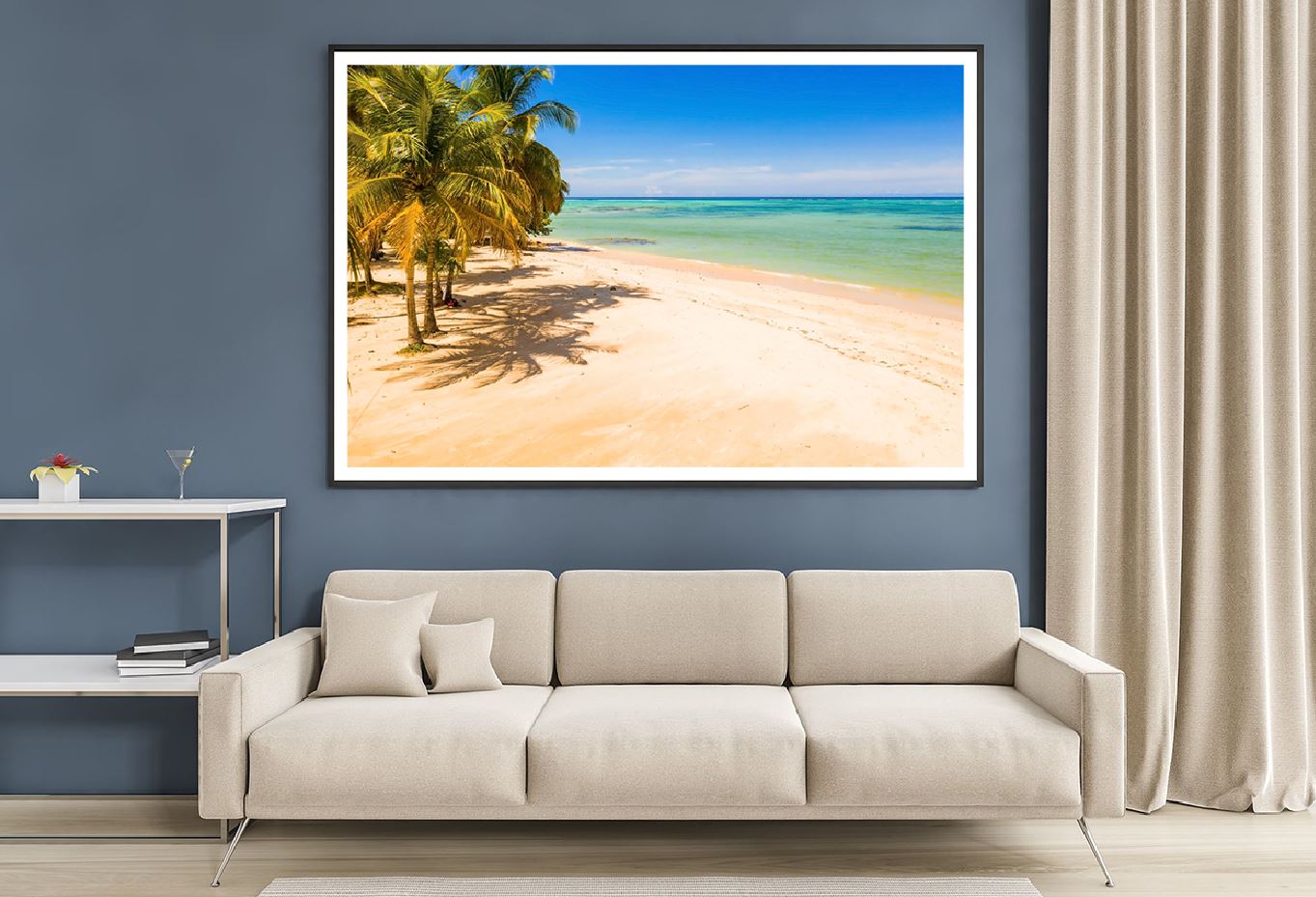 Empty Paradise Sea & Palm Trees Photograph Home Decor Premium Quality Poster Print Choose Your Sizes