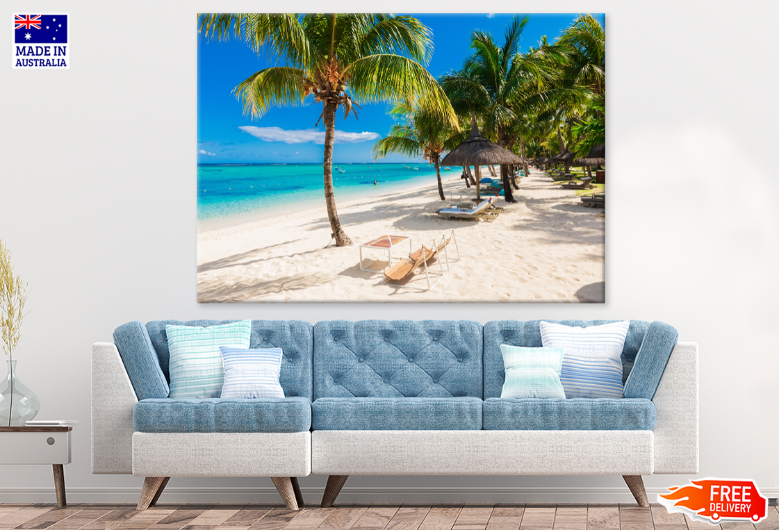 Palm Trees & Sea Aerial View Photograph Print 100% Australian Made