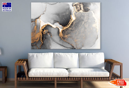 Black Gold & Silver Abstract Design Print 100% Australian Made