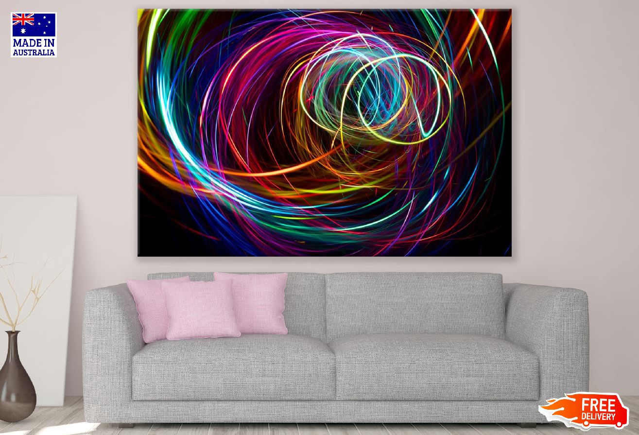 Colorful Digital Circles Abstract Design Print 100% Australian Made