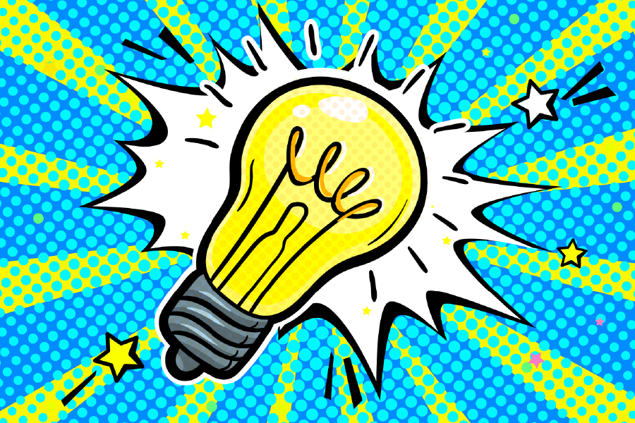 Flashing Bulb Illustration Print 100% Australian Made