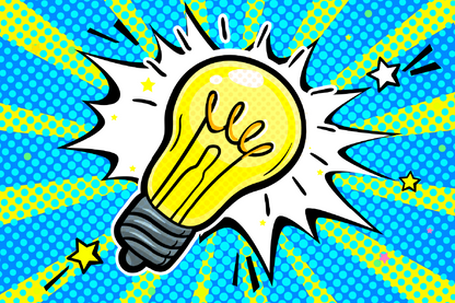 Flashing Bulb Illustration Print 100% Australian Made