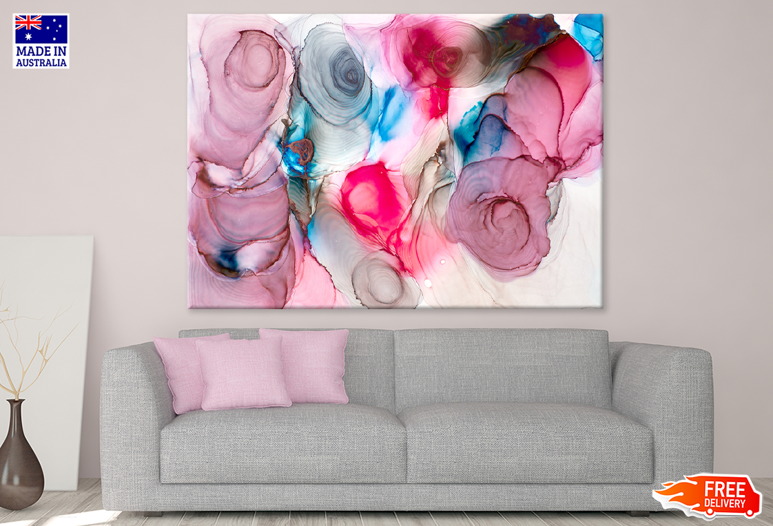 Pink Purple Blue & White Abstract Design Print 100% Australian Made