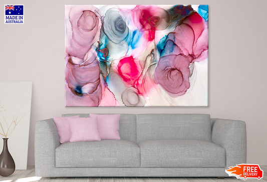 Pink Purple Blue & White Abstract Design Print 100% Australian Made