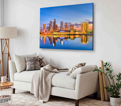 Bella Home Downtown Skyline & Tampa in USA Print Canvas Ready to hang