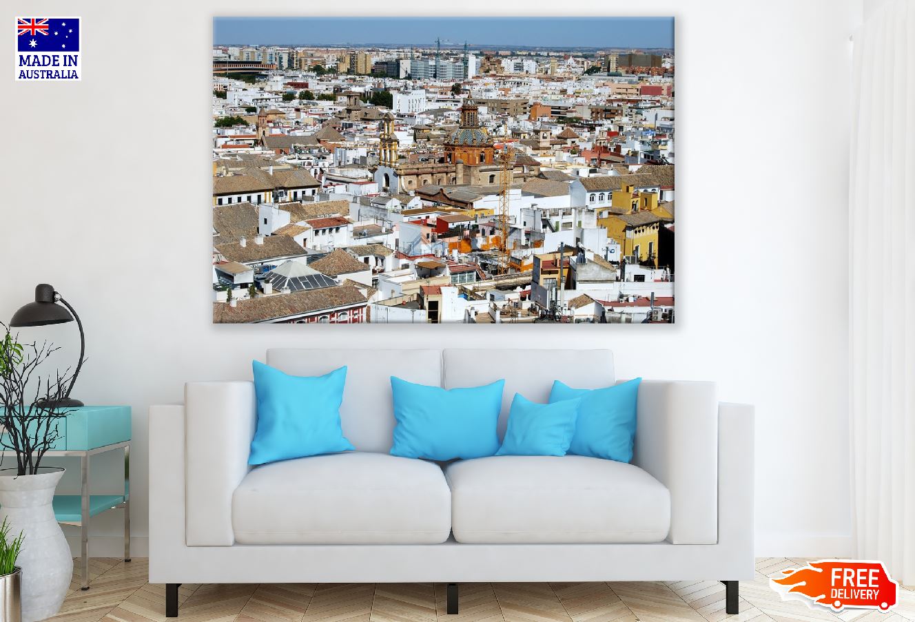 Seville Cathedral in Seville Aerial View Photograph, Spain Print 100% Australian Made