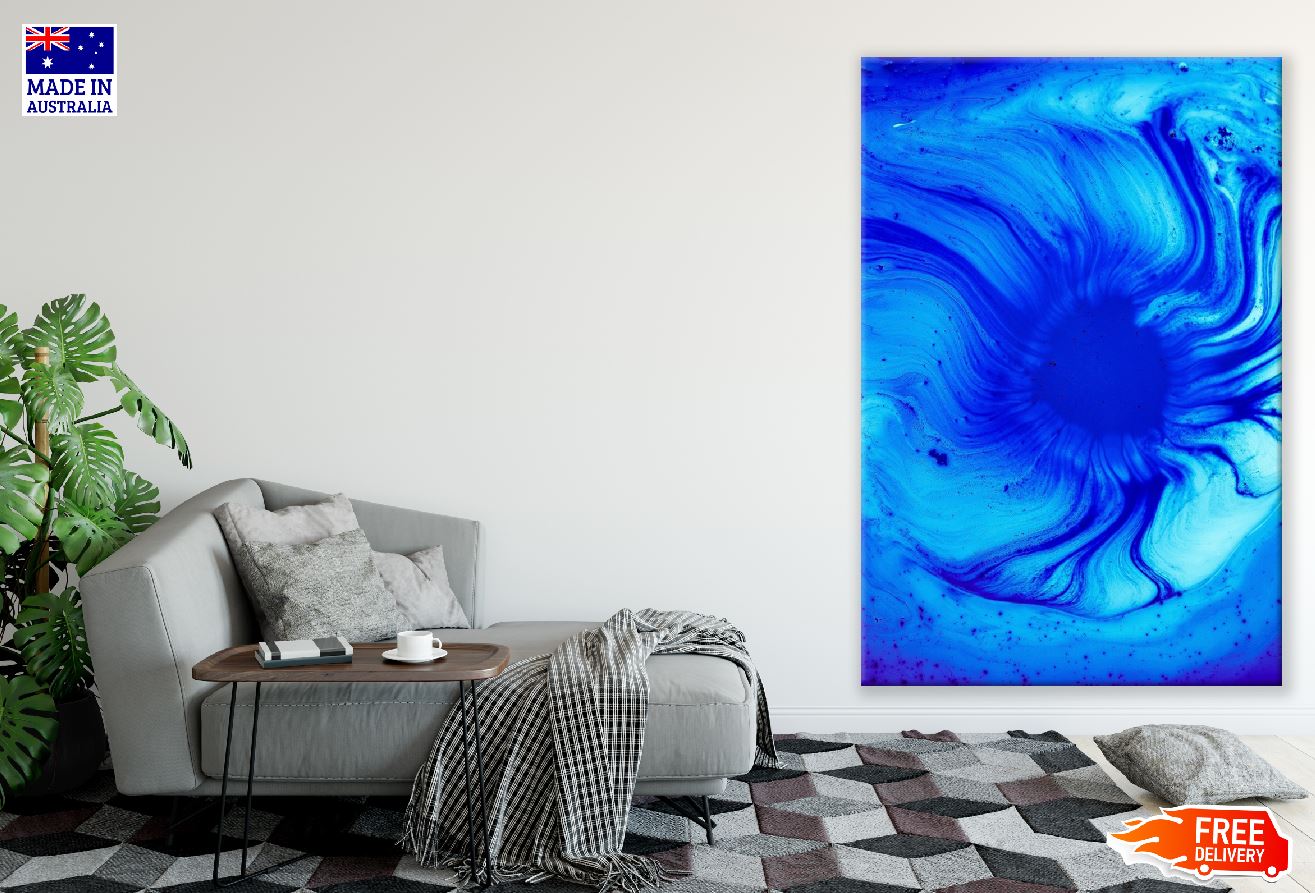 Blue Color Splash Abstract Design Print 100% Australian Made