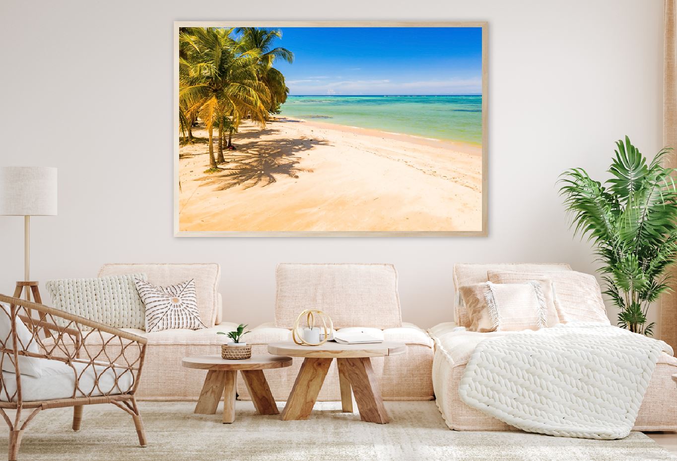 Empty Paradise Sea & Palm Trees Photograph Home Decor Premium Quality Poster Print Choose Your Sizes