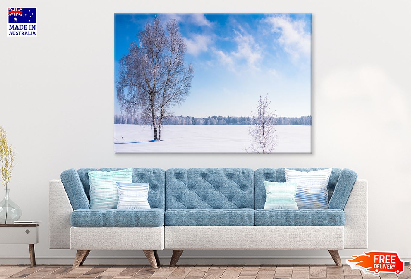 Leafless Tree Covered with Snow Photograph Print 100% Australian Made