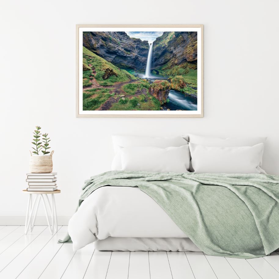 Waterfall Scenery View Photograph Home Decor Premium Quality Poster Print Choose Your Sizes