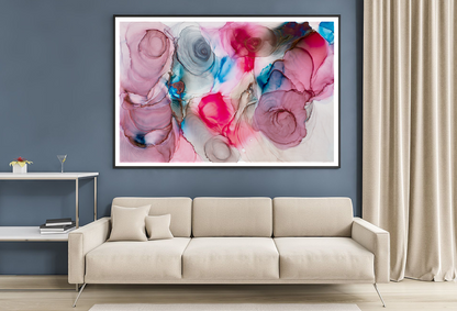 Pink Purple & Blue Abstract Design Home Decor Premium Quality Poster Print Choose Your Sizes