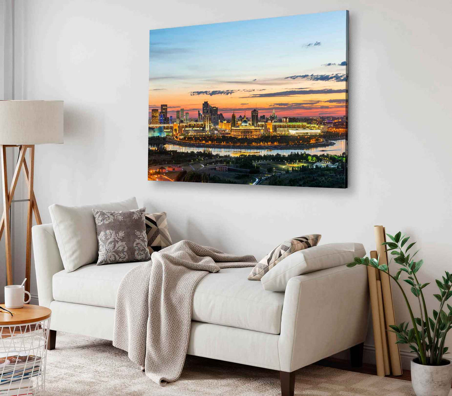 Bella Home Tiber River Watercolor Painting Print Canvas Ready to hang