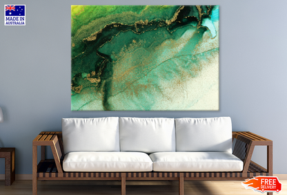 Green Black & Gold Abstract Design Print 100% Australian Made