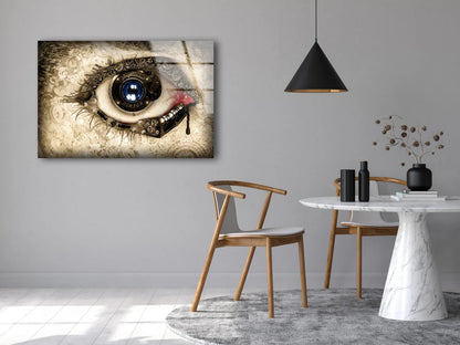 Mechanicle Eye Closeup Design Acrylic Glass Print Tempered Glass Wall Art 100% Made in Australia Ready to Hang