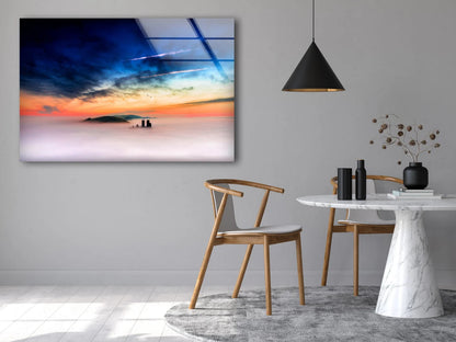 Mountain & Clouds Sunset Photograph Acrylic Glass Print Tempered Glass Wall Art 100% Made in Australia Ready to Hang