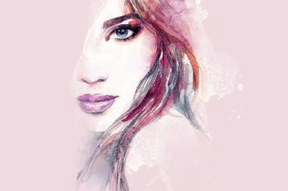 Abstract Woman Face Watercolor Painting Print 100% Australian Made