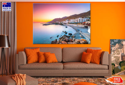 Hora Sfakion Town Sea Sunset View Photograph Print 100% Australian Made