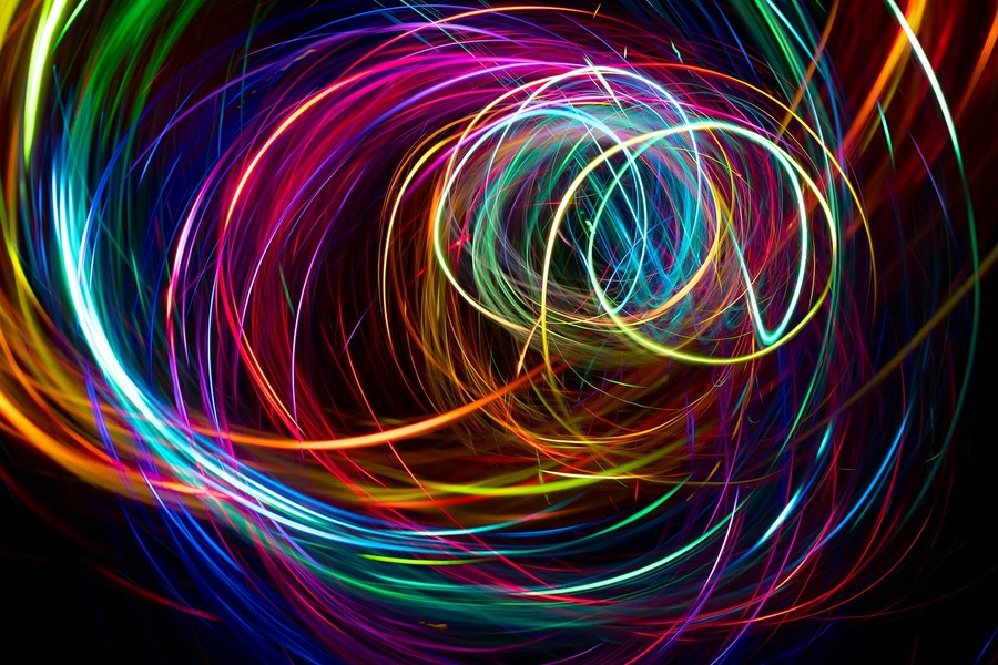Colorful Digital Circles Abstract Design Print 100% Australian Made