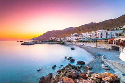 Hora Sfakion Town Sea Sunset View Photograph Print 100% Australian Made