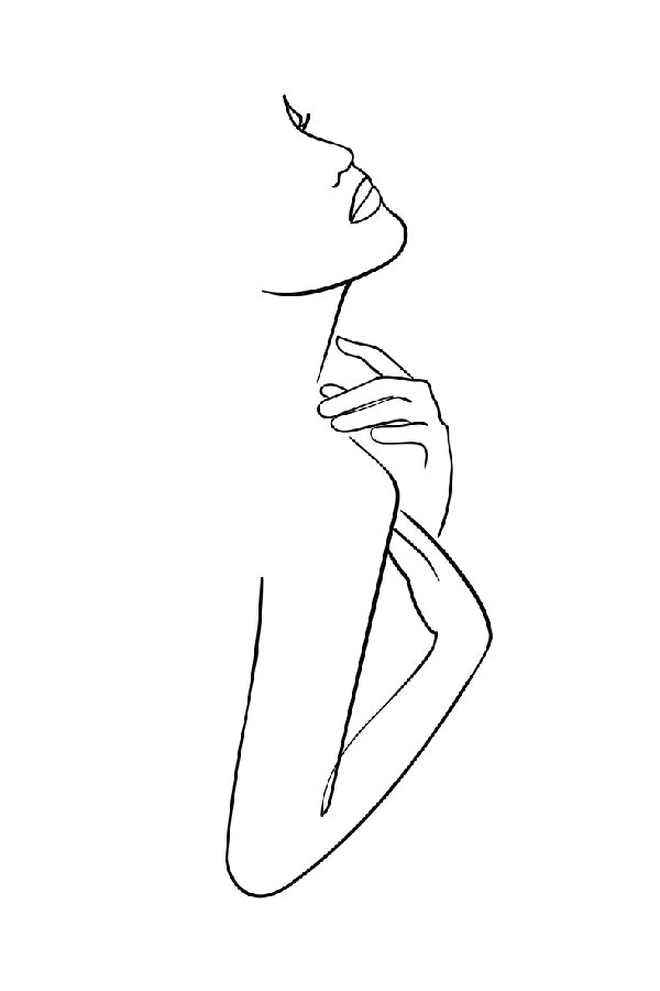 Fashion Woman B&W Line Art Print 100% Australian Made