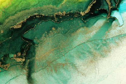 Green Black & Gold Abstract Design Print 100% Australian Made