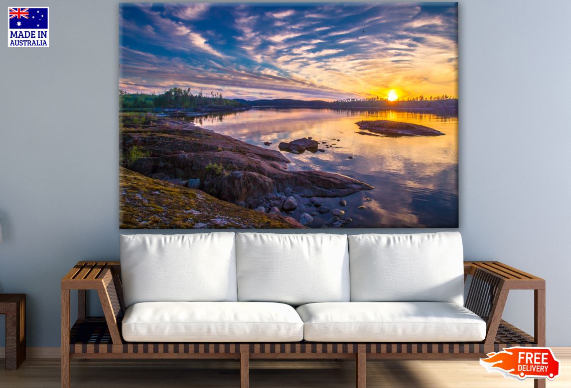 Stunning Sunset Lake Scenery Photograph Print 100% Australian Made