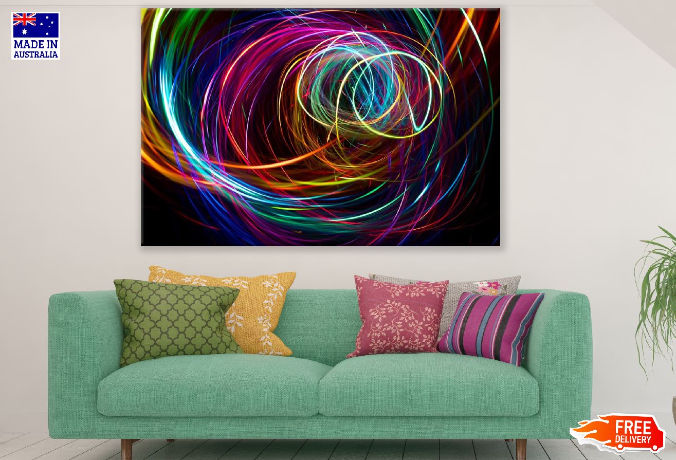 Colorful Digital Circles Abstract Design Print 100% Australian Made