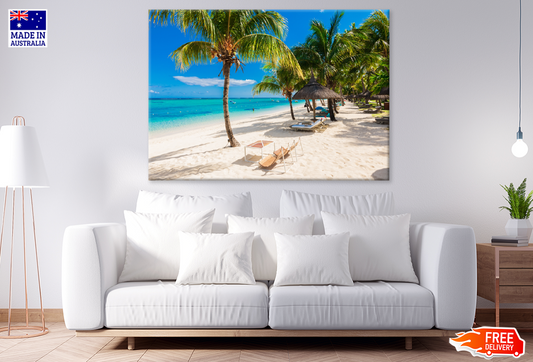 Palm Trees & Sea Aerial View Photograph Print 100% Australian Made