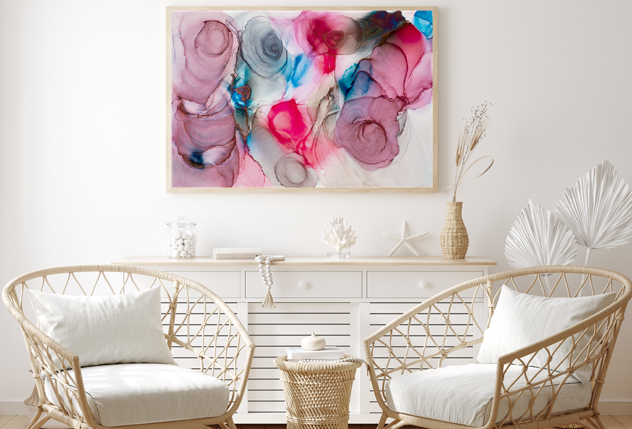 Pink Purple & Blue Abstract Design Home Decor Premium Quality Poster Print Choose Your Sizes