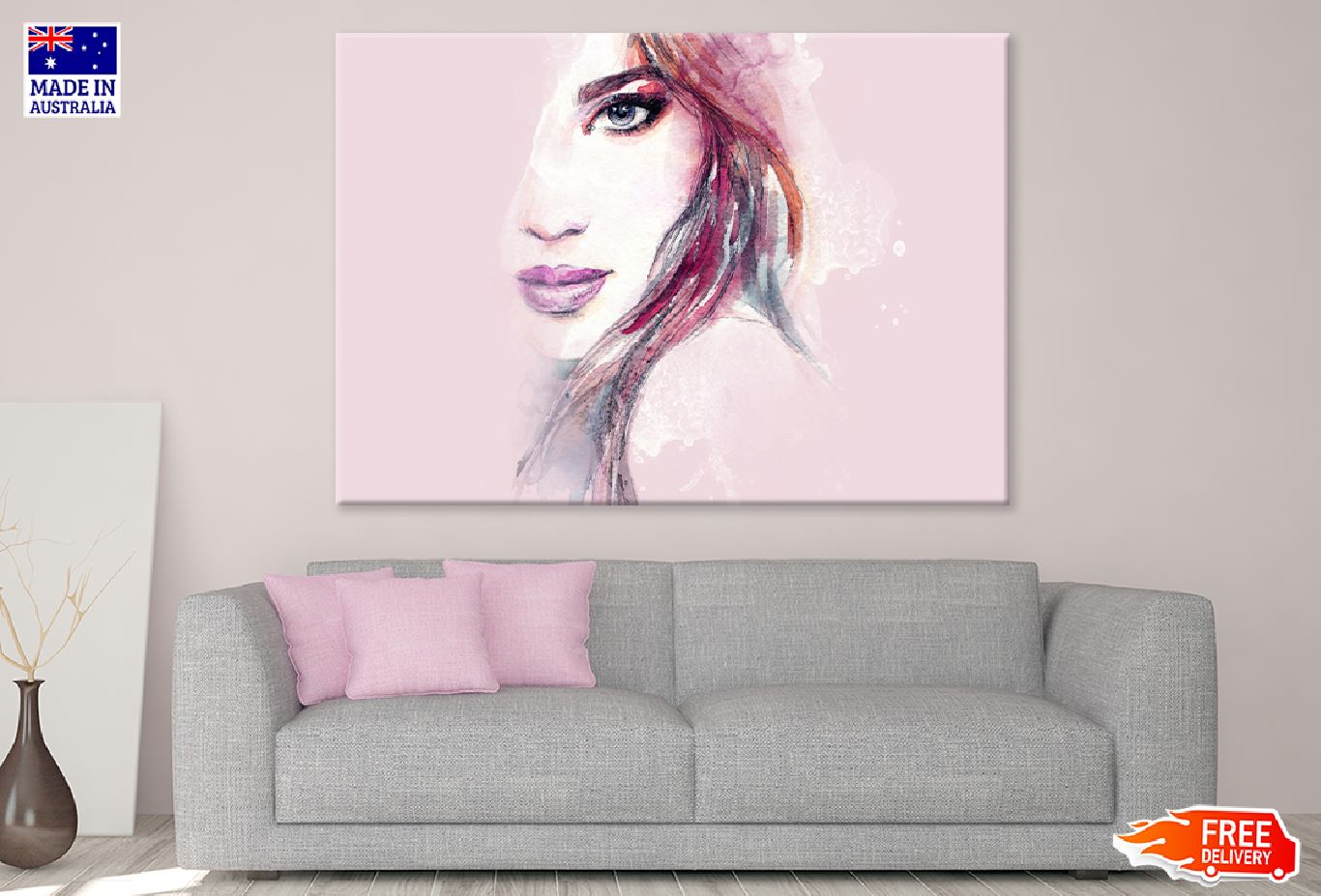 Abstract Woman Face Watercolor Painting Print 100% Australian Made