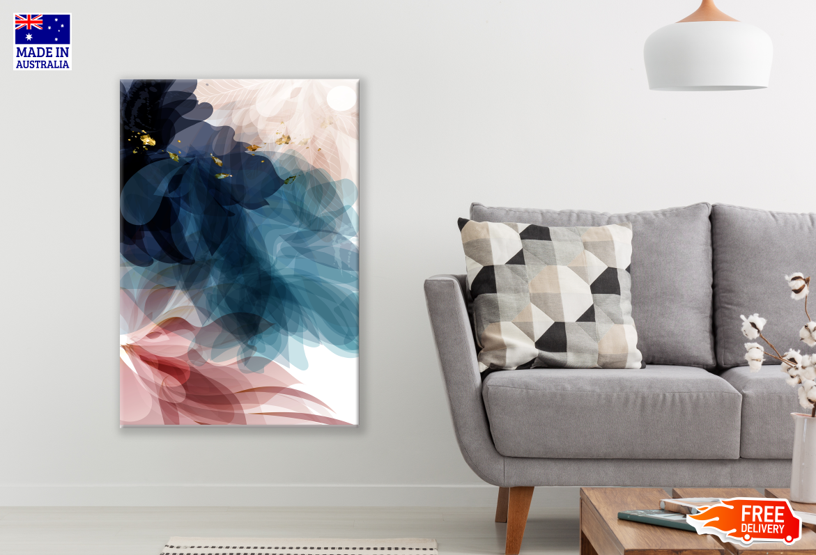 Abstract Blue Pink Visual Art Design Print 100% Australian Made