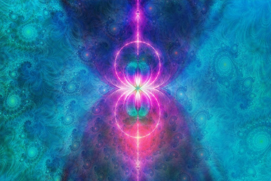 Blue & Pink Digital Art Abstract Design Print 100% Australian Made