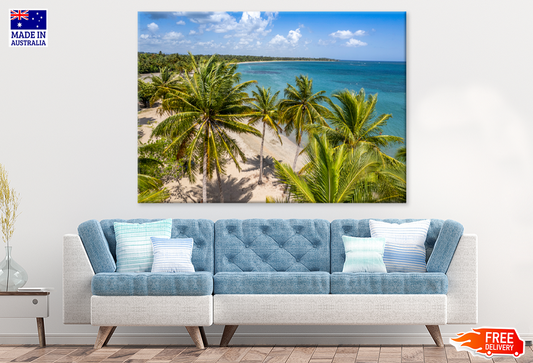 Palm Trees & Sea Sky Scenery View Photograph Print 100% Australian Made