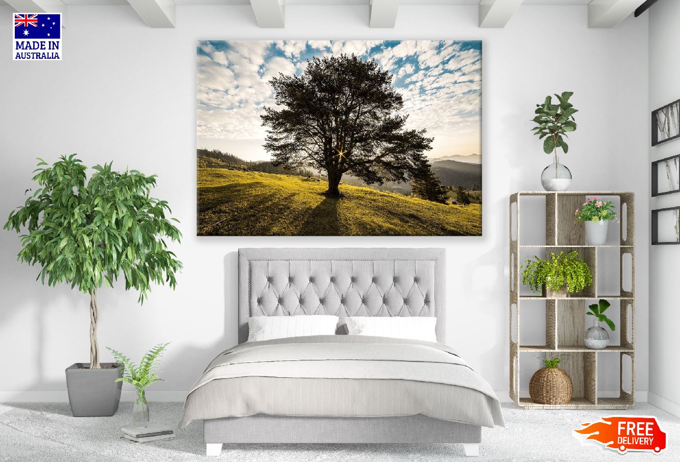 Landscape Tree Sunset Photograph Print 100% Australian Made