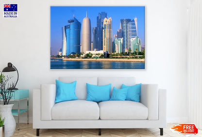 Skyscrapers in Dubai Marina, UAE Aerial View Print 100% Australian Made
