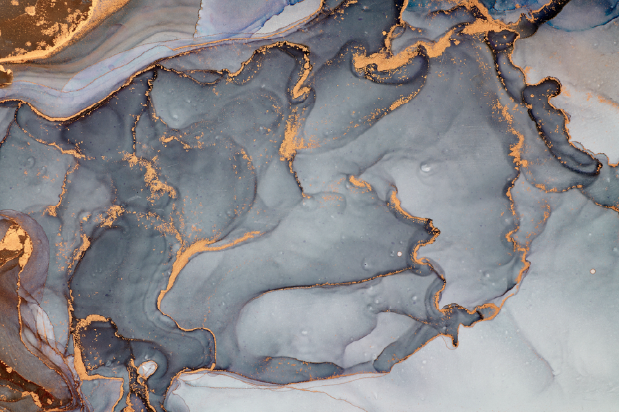 Blue & Gold Abstract Design Home Decor Premium Quality Poster Print Choose Your Sizes