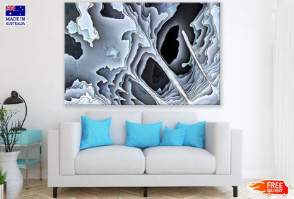 Grey & Black 3D Digital Abstract Design Print 100% Australian Made