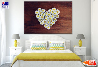Daisy Flowers Heart Shape Photograph Print 100% Australian Made