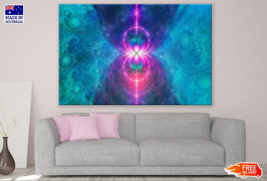 Blue & Pink Digital Art Abstract Design Print 100% Australian Made