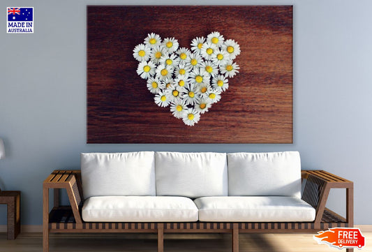 Daisy Flowers Heart Shape Photograph Print 100% Australian Made