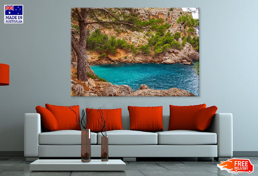 Calobra Mallorca Sea with Cliff Photograph Print 100% Australian Made