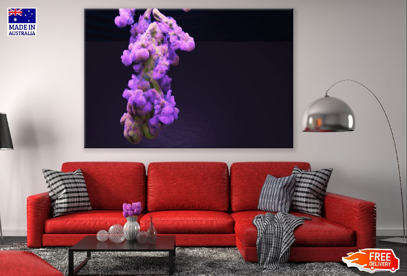 Pink & Purple Smoke Abstract Design Print 100% Australian Made