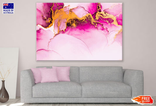 White Gold & Pink Abstract Design Print 100% Australian Made