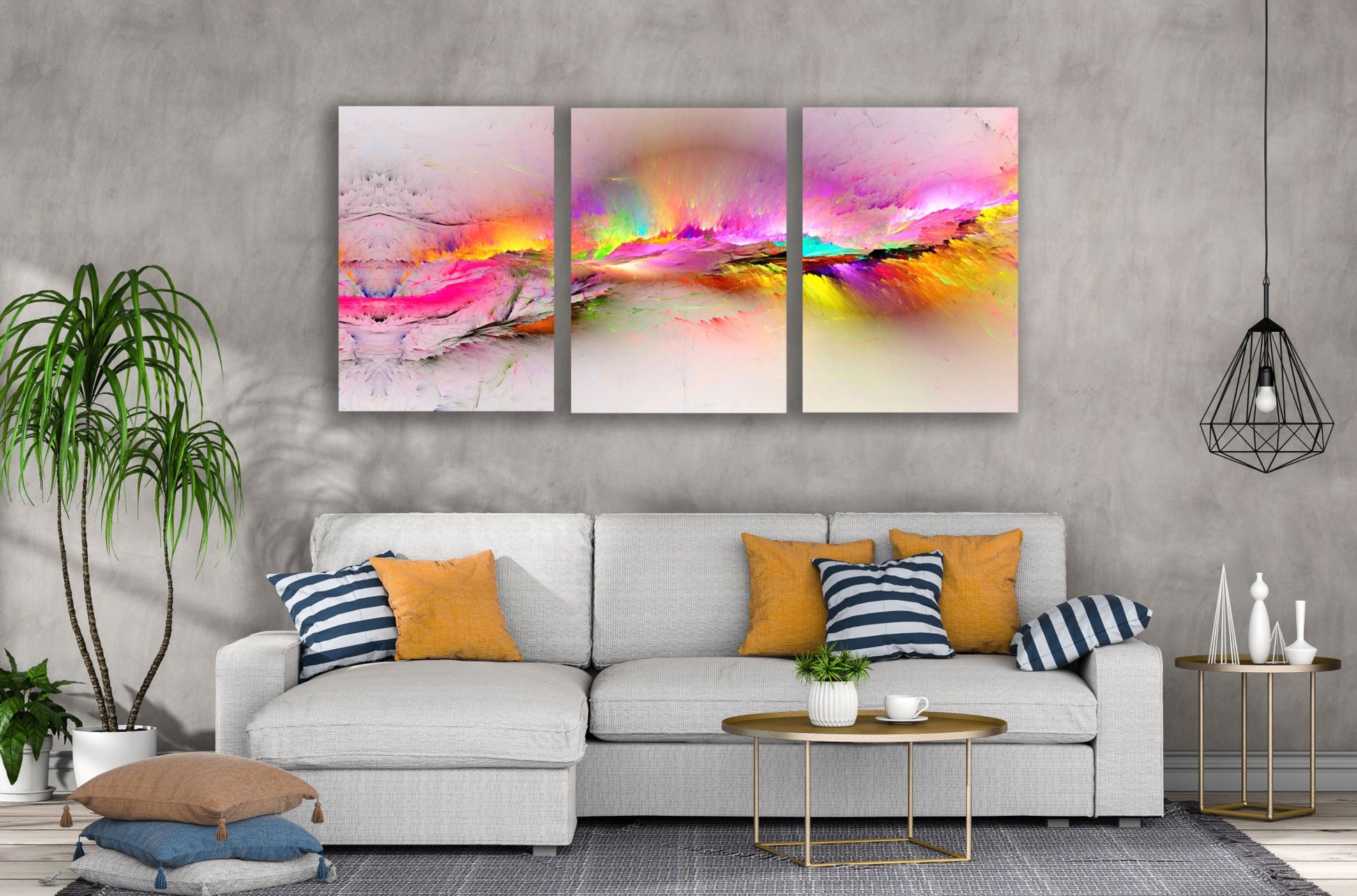 3 Set of Colorful Abstract Design High Quality Print 100% Australian Made Wall Canvas Ready to Hang