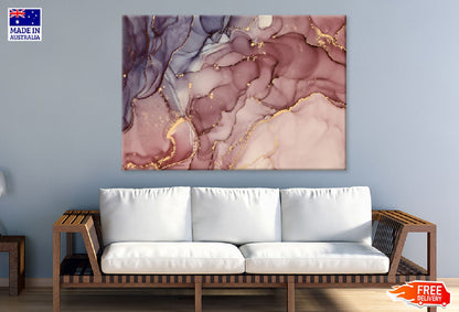 Pink Brown & Gold Abstract Design Print 100% Australian Made