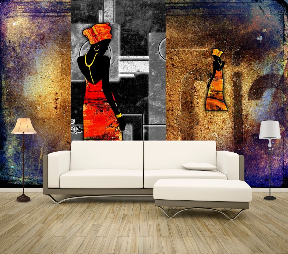 Wallpaper Murals Peel and Stick Removable African Lady Painting High Quality